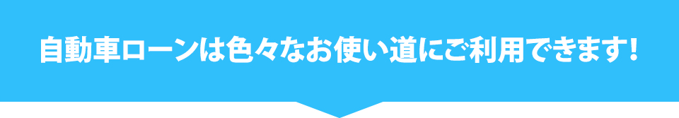 自動車ローンはいろいろなお使い道にご利用できます!