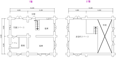 リノベーションする前の間取り。いかにも店舗というつくり